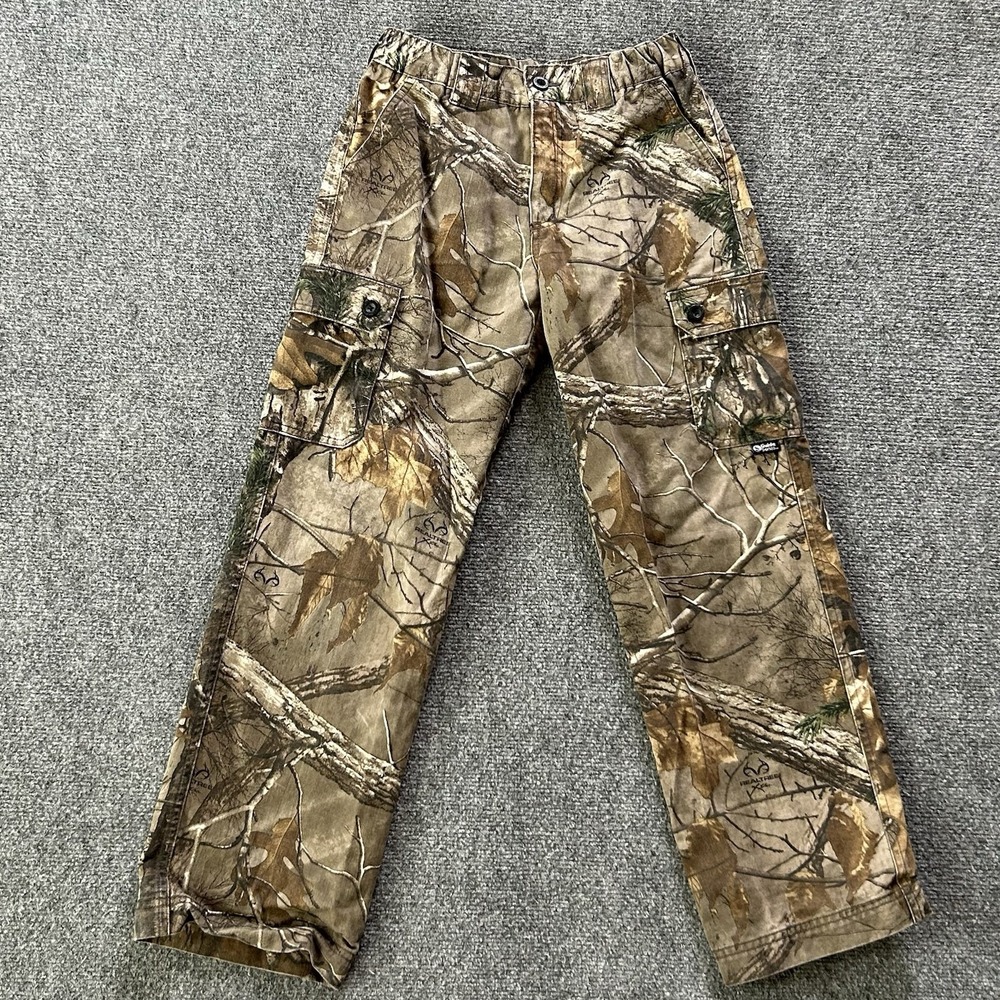 Guide Series Pant Boys Medium Canvas Cargo Real‎ Tree Xtra Camo 24x26 Hunting P9
